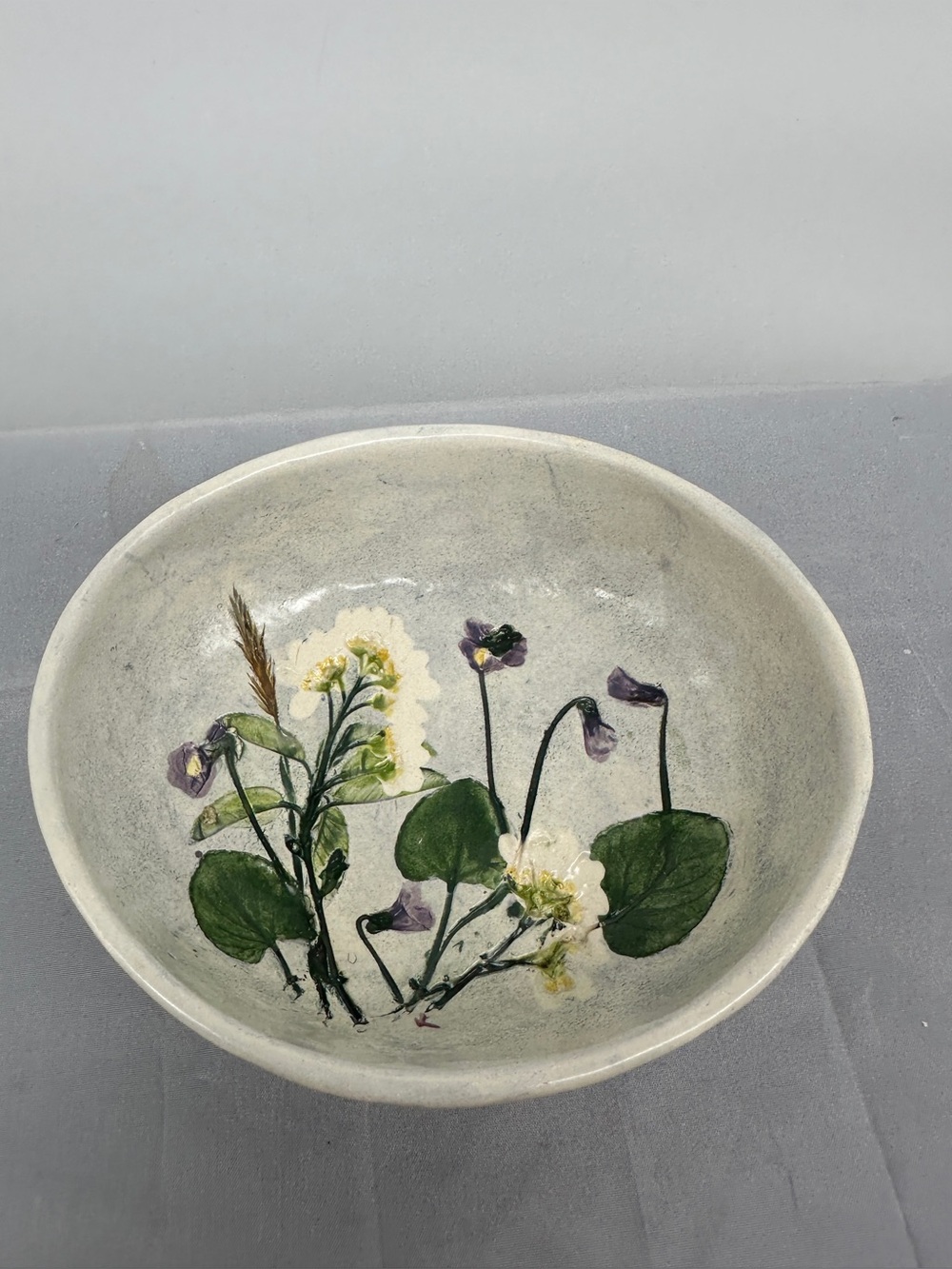 Salt Marsh pottery “violets Shad” dish